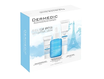 Dermedic Hydrain 3 Hialuro, zestaw: krem do twarzy, 2,5 ml + serum, 30 ml + krem pod oczy, 15 ml