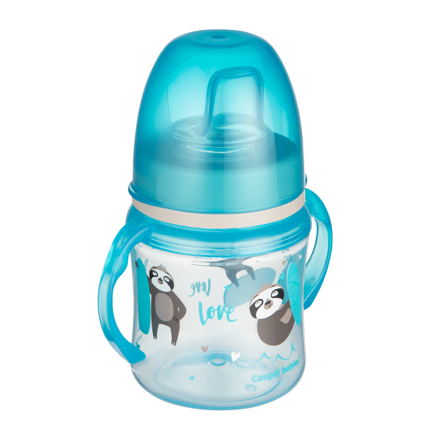Canpol babies , kubek treningowy silikon 120ml PP EasyStart EXOTIC ANIMALS niebieski, 1 szt.