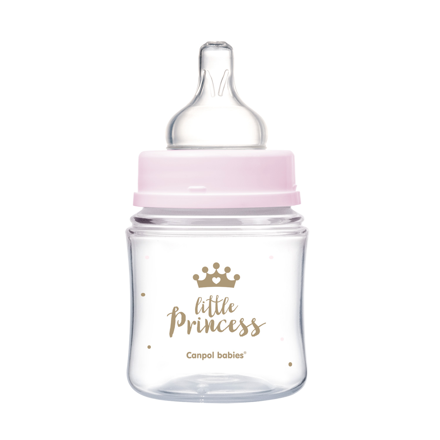 Canpol Babies , butelka szeroka antykolkowa PP EasyStart ROYAL BABY różowa 120ml