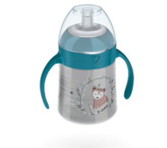 LOVI Straw Beginner Indian Summer, kubek ze słomką i odważnikiem, 150 ml