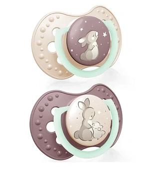 LOVI Night&Day Girl 6-18m, smoczek silikonowy dynamiczny, 2 szt.
