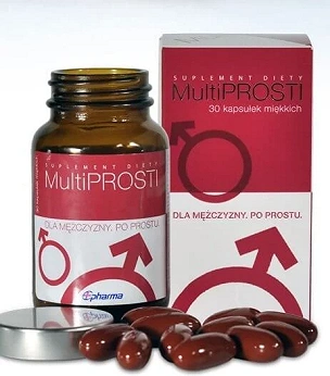 MultiProsti, kapsułki ze składnikami na prostatę i utrzymanie sprawności seksualnej, 30 szt.