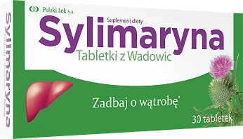 Sylimaryna Tabletki z Wadowic , tabletki ze składnikami na prawidłowe funkcjonowanie wątroby, 30 szt.