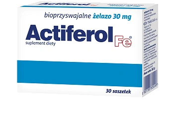 Actiferol Fe, saszetki ze składniakami uzupełniającymi dietę w żelazo, 30 szt.