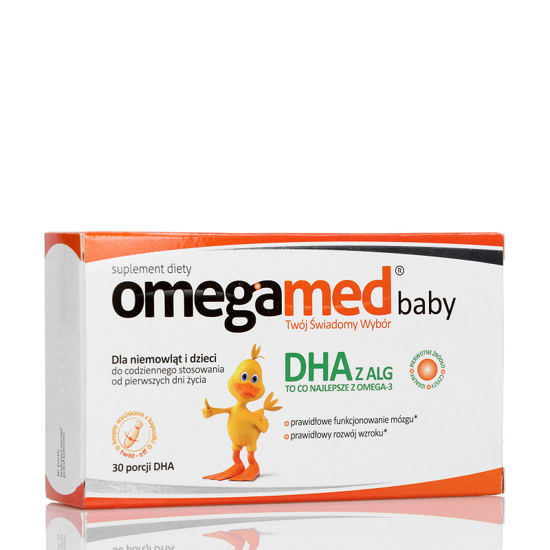 Omegamed Baby, kapsułki twist-off ze składnikami uzupełniającymi dietę w kwas DHA, dla niemowląt, 30 szt.