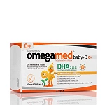 Omegamed Baby+D 0+ kapsułki twist-off ze składnikami uzupełniającymi dietę w kwas DHA i witaminę D, dla niemowląt, 60 szt.