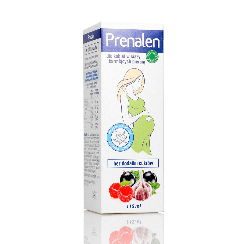 Prenalen, syrop dla kobiet w ciąży, karmiących piersią bez dodatku cukru, butelka 115 ml