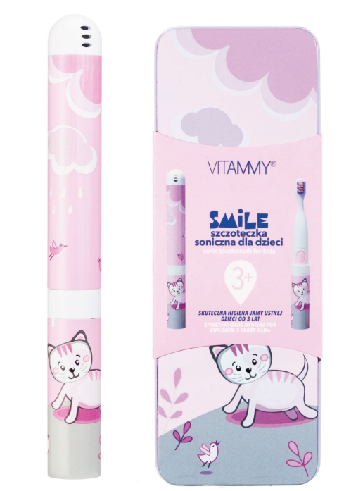 Vitammy Szczoteczka Soniczna, dla dzieci, kotek,1 szt.