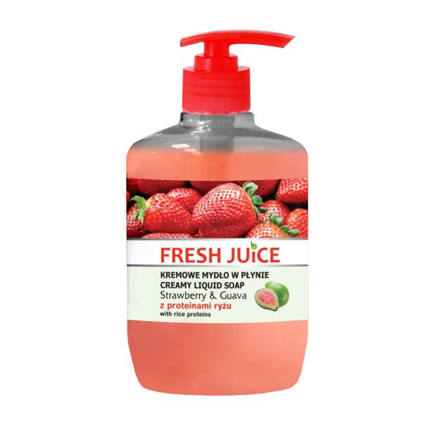 ELFA PHARM Fresh Juice, kremowe mydło w płynie, truskawka i guawa z proteinami ryżu, 460 ml
