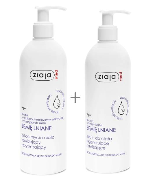 ZIAJA Ziaja Med Siemię lniane, serum do ciała, 400 ml + żel, 400 ml — Inhaltsstoffe i ocena