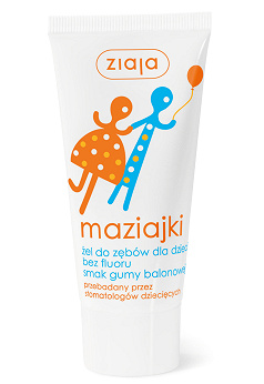 Ziaja Maziajki , żel do zębów dla dzieci o smaku gumy balonowej, 50 ml