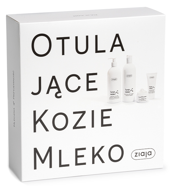 Ziaja Kozie Mleko, zestaw: mleczko do ciała – 400 ml , kremowy żel pod prysznic – 500 ml, krem 2 odżywczo-wygładzający – 50 ml, krem do rąk – 50 ml