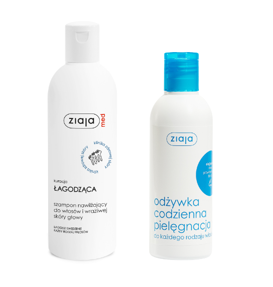 ZIAJA Ziaja, zestaw: szampon kuracja łagodząca, 300 ml + odżywka, 200 ml — Składniki i ocena