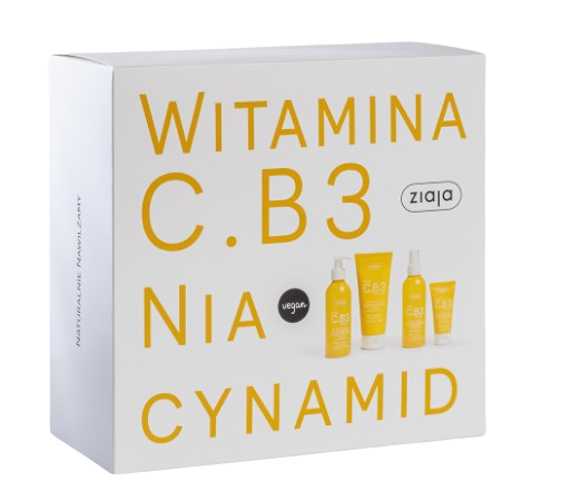 Ziaja Witamina C.B3, zestaw: krem do twarzy, 50 ml + balsam do ciała, 200 ml + tonik do twarzy, 190 ml + żel oczyszczający,