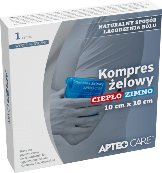 Kompres żelowy ciepło/zimno APTEO CARE, kompres na złagodzenie bólu, 10 x 10 cm, 1 szt.