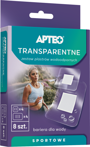 Plastry transparentne wodoodporne APTEO, zestaw superelastycznych plastów, 8 szt.