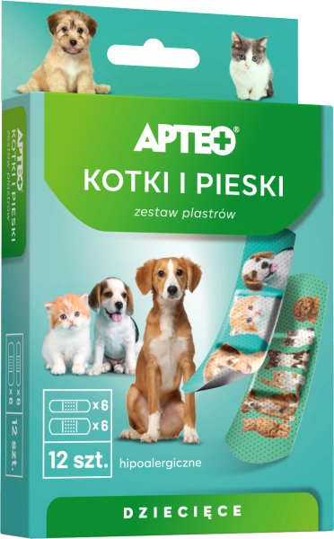 Plastry dla dzieci APTEO CARE, pieski i kotki, 10 szt.