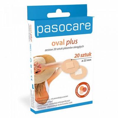 Plastry Pasocare Oval Plus okrągłe, oddychające, elastyczne, 20 szt.