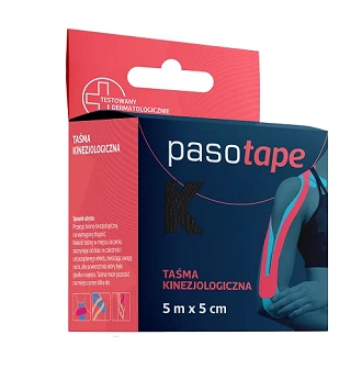 PASOTAPE Taśma Kinezjologiczna, czarna 5m x 5cm 1 szt.