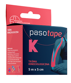 PASOTAPE taśma kinezjologiczna, różowa, 5cm x 5m
