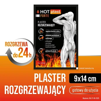 Hot Plast Forte, plaster rozgrzewający, 9 cm x 14 cm