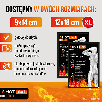 Hot Plast Forte, plaster rozgrzewający, 9 cm x 14 cm