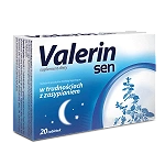 Valerin Sen tabletki  ze składnikami wspomagającymi w trudnościach z zasypianiem, stanach napięcia nerwowego, 20 szt.