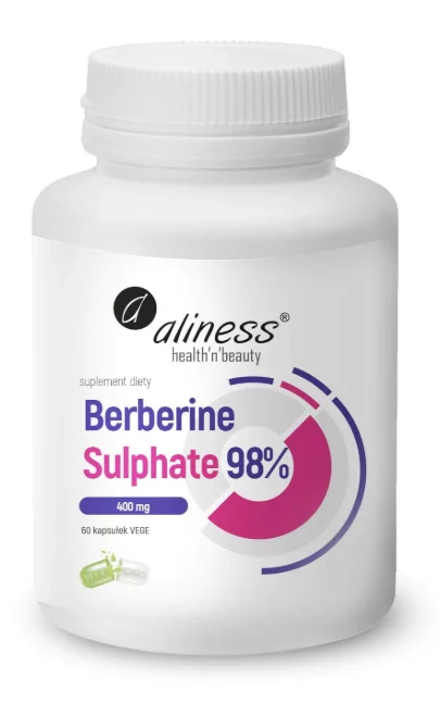 Aliness Berberine Sulphate 98% 400 mg, 60 vege kapsułek