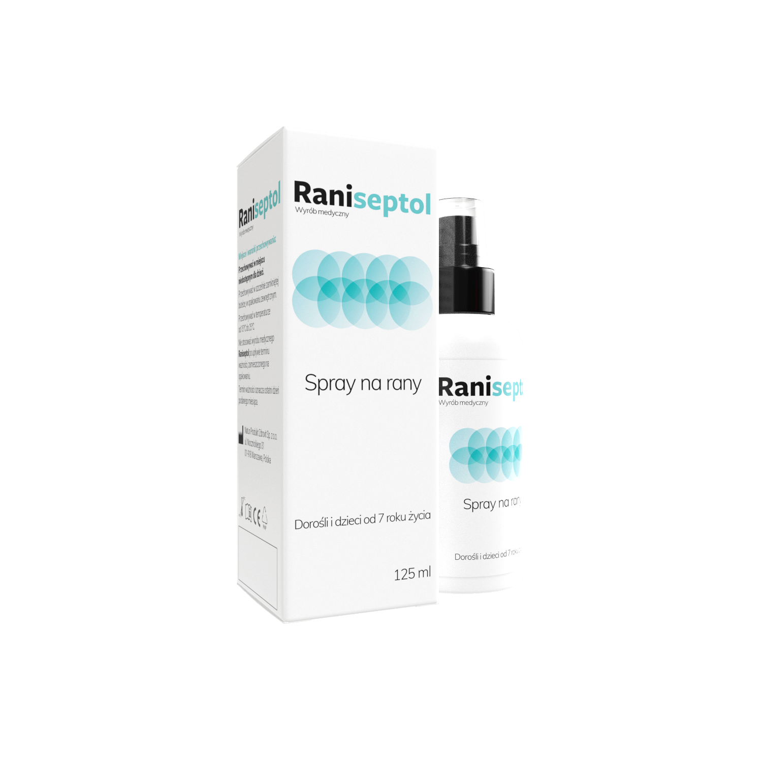 Raniseptol, spray antybakteryjny na rany, butelka 125 ml
