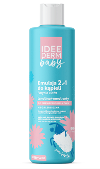 Idee Derm Baby, emulsja 2w1 do kąpieli i mycia ciała, 400 ml