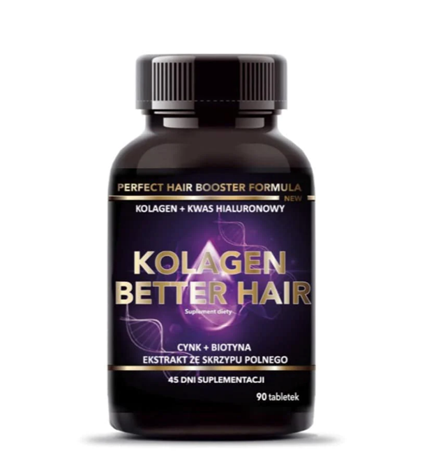INTENSON EUROPE Kolagen na włosy Better hair , tabletkita zawierające cynk, biotynę i skrzyp, 90 szt.