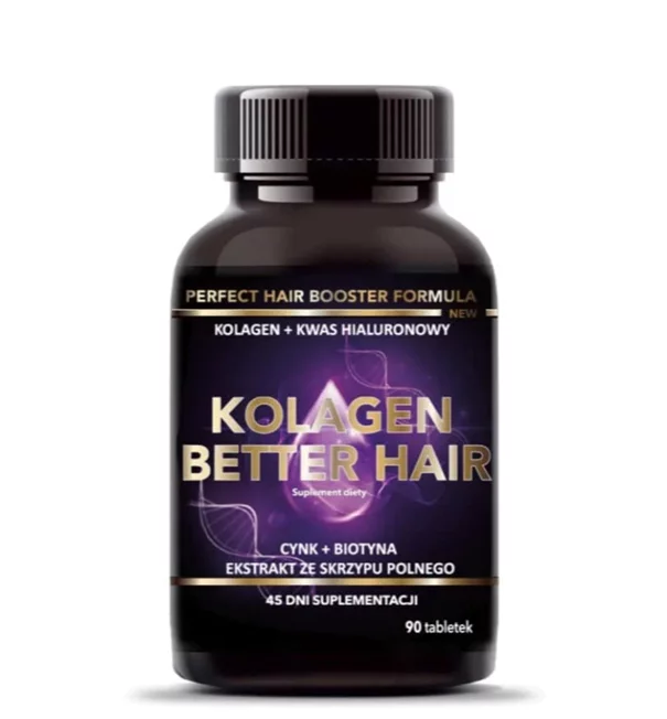 Kolagen na włosy Better hair , tabletkita zawierające cynk, biotynę i skrzyp, 90 szt.
