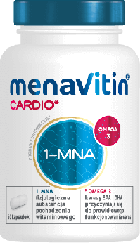 Menavitin Cardio, kapsułki z kwasami omega-3 wspierającymi pracę serca, 60 szt.