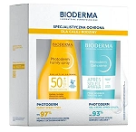 Bioderma Photoderm spray ochronny, SPF 50+, 300 ml + nawilżający żel-krem po opalaniu, 500 ml