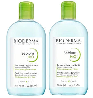 Bioderma Sebium H2O, woda micelarna, 2 x 500 ml
