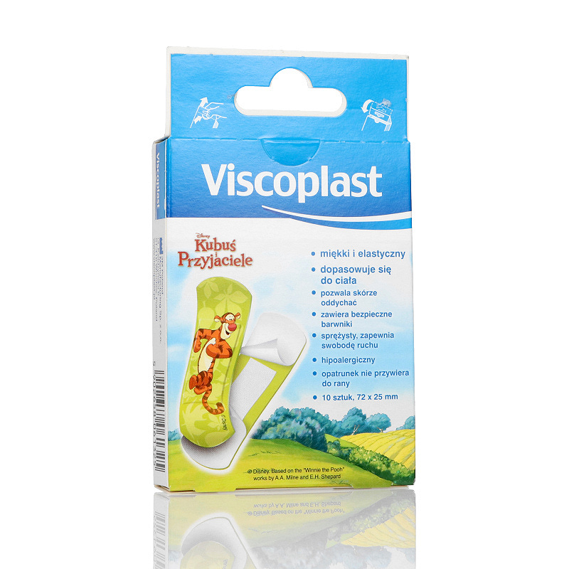 Plastry Kubuś i Przyjaciele, zestaw miękkich, elastycznych plastrów, 72 x 25 mm, 10 szt.