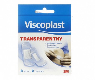 Plaster transparentny, zestaw, 2 rozmiary, 8 szt.