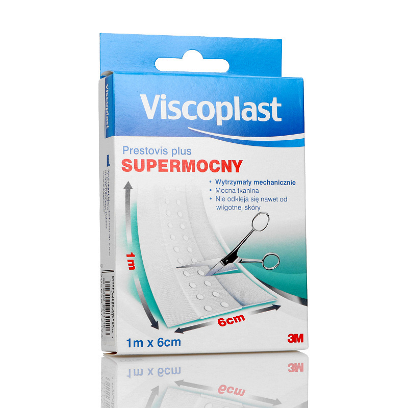 Plaster Prestovis Plus, opatrunek na tkaninie do cięcia wytrzymały nie przywierający do rany, 1 m x 6 cm, 1 szt.
