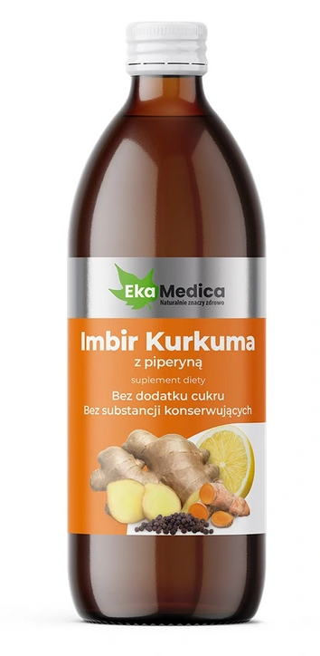 EkaMedica Imbir i kurkuma z piperyną płyn, 500 ml