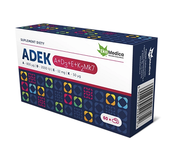 EkaMedica ADEK A+D3+E+K2Mk7, 60 kapsułek miękkich