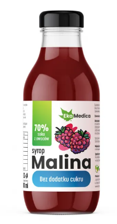 EkaMedica Malina, syrop bez dodatku cukru, 300 ml