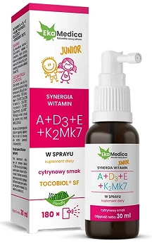 Witaminy Junior A + D3 + E + K2 MK7, spray, 30 ml