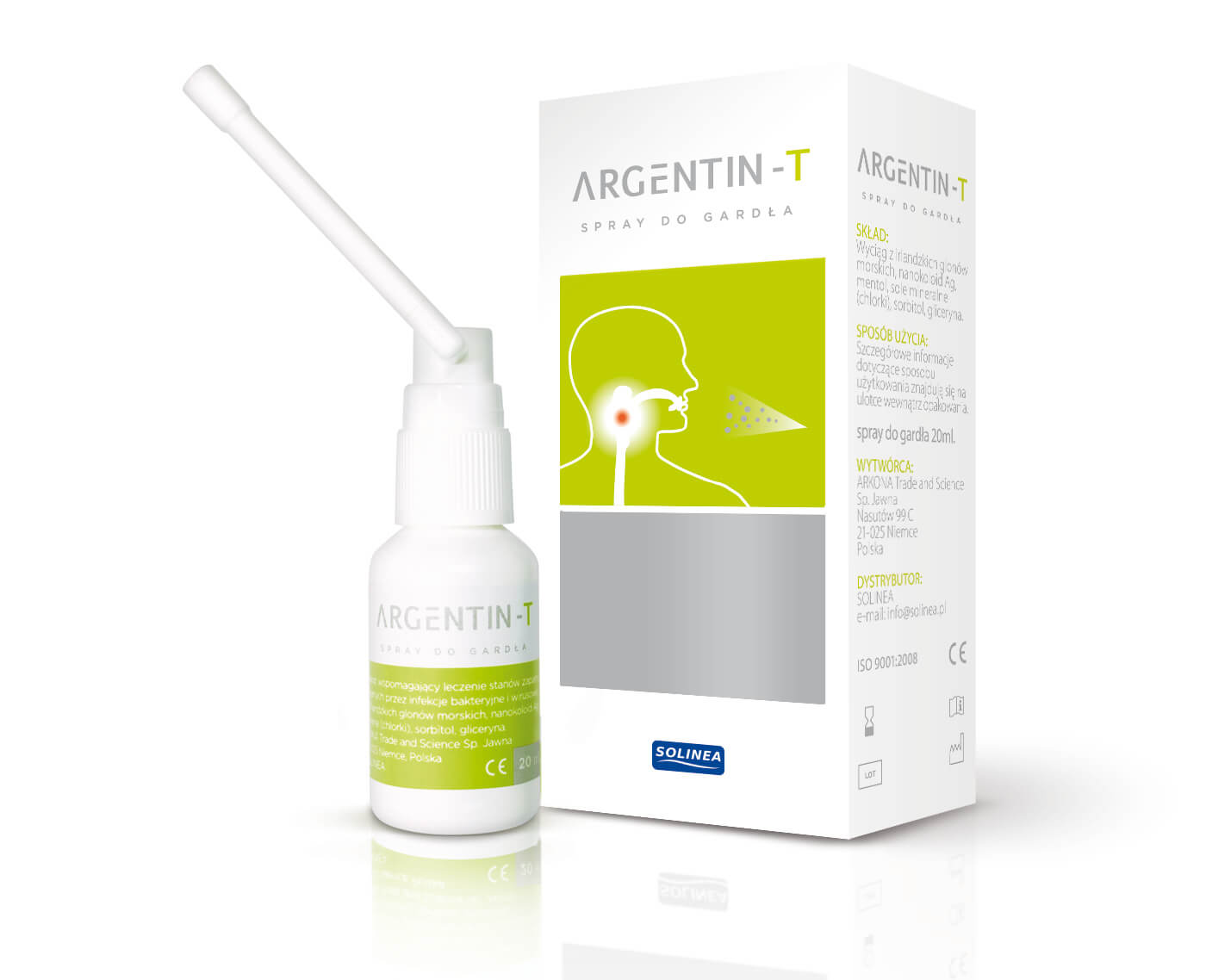 Argentin T spray wspomagający leczenie stanów zapalnych gardła, 20 ml