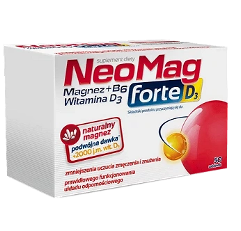 NeoMag forte D3, tabletki ze składnikami zmniejszającymi uczucie zmęczenia i znużenia, 50 szt.