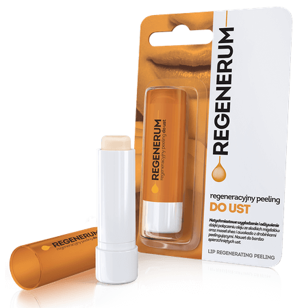 Regenerum Peeling regeneracyjny do ust, odżywiający, nawilżający i regenerujący sztyft, 5 g