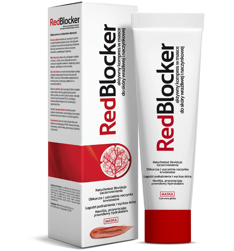 RedBlocker, aktywny kompres w masce do skóry naczynkowej, 50 ml