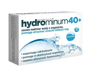 Hydrominum 40+, tabletki ze składnikami wspierającymi naturalne usuwanie toksyn z organizmu, 30 szt.
