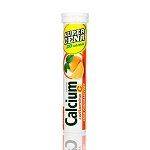 Calcium + witamina C o smaku pomarańczowym, 20 szt.