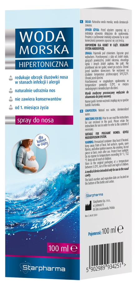 Starpharma Woda Morska hipertoniczna, 100 ml KR&Oacute;TKA DATA 30.11.2026