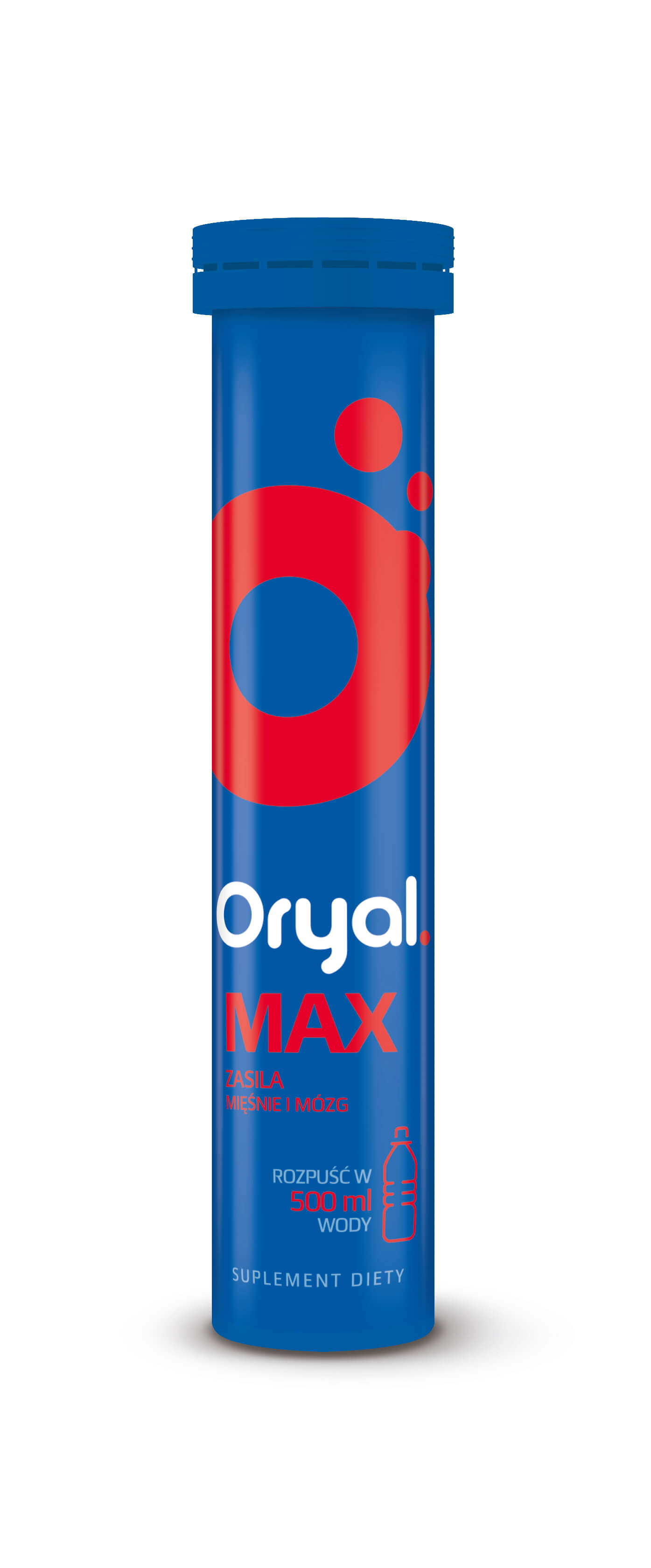 Oryal Max, tabletki musujące z elektrolitami o smaku malinowym, 15 szt.